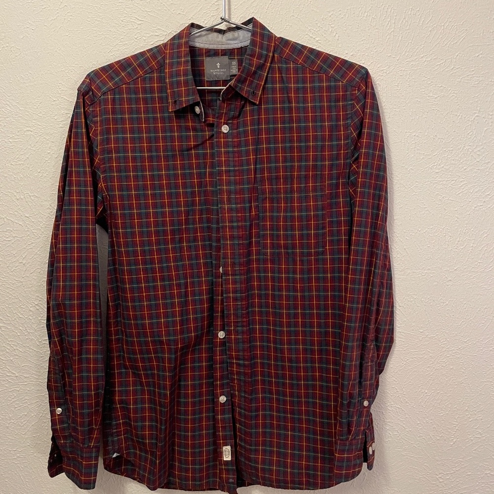 Hawkings McGill - Maroon plaid long sleeve shirt - XS
